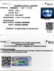 5.48/CT Natural Blue Sapphire with Govt Lab Certificate (23310)